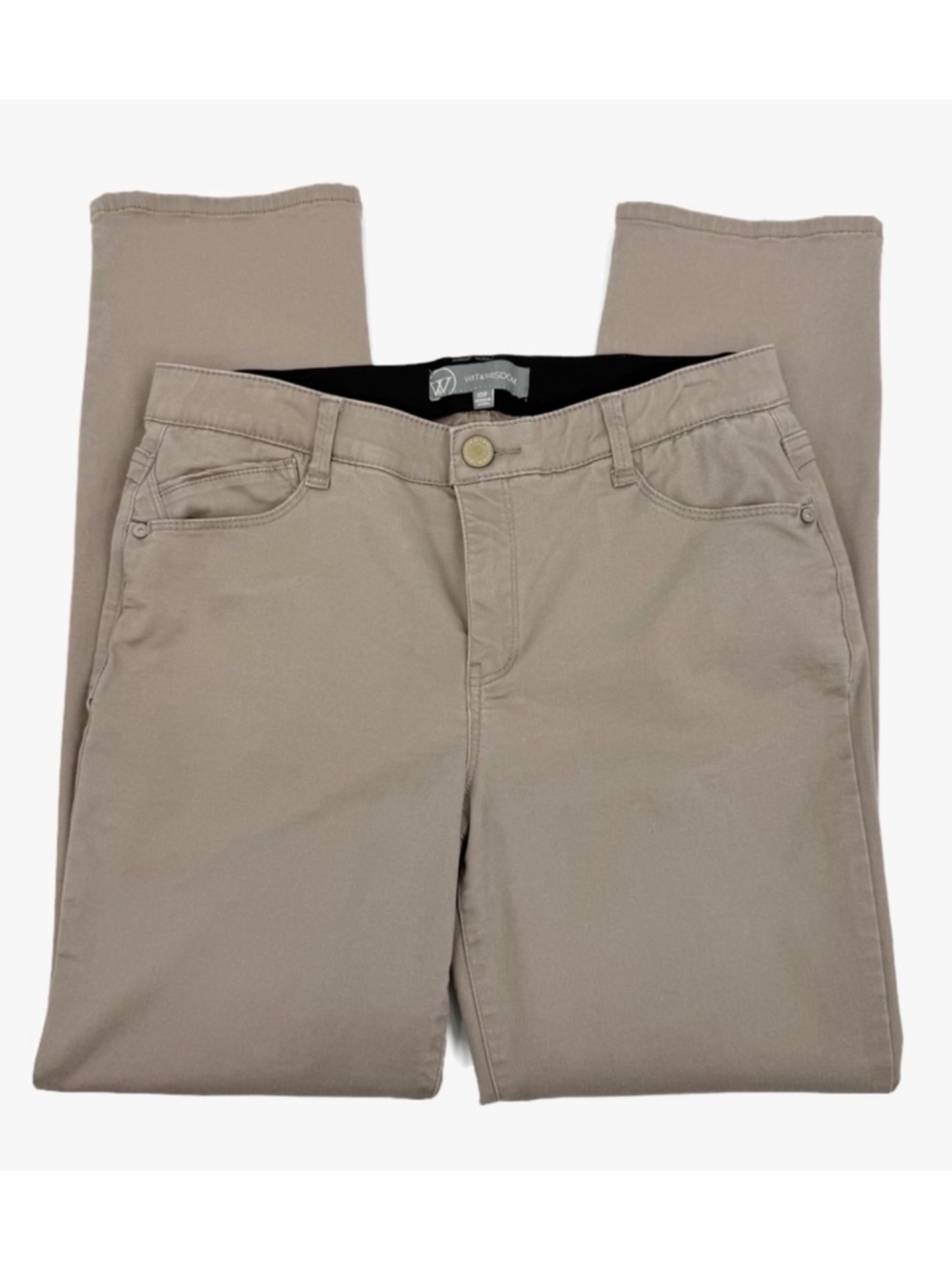 Wit & Wisdom Ab-Solution Straight Leg Pants Tan Stretch 10P
